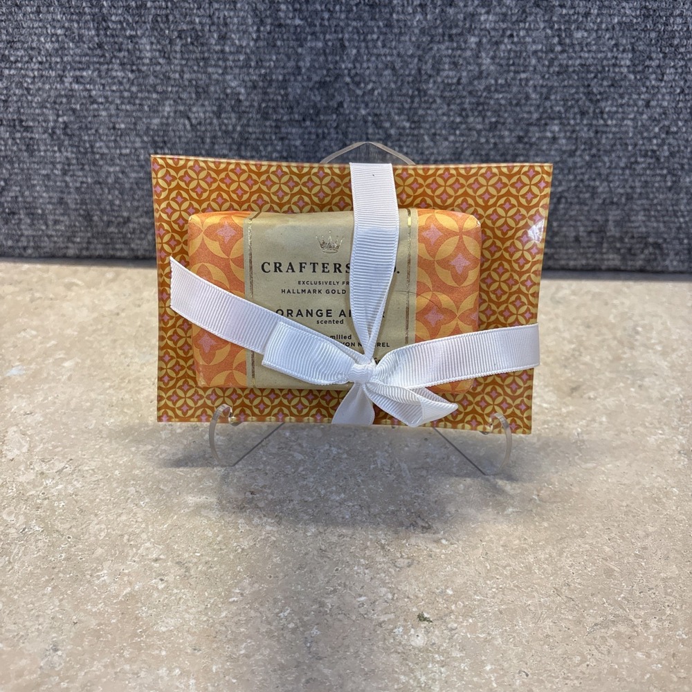 Crafters and Co/Hallmark Gold Crown Orange Amber Natural Bar‎ Soap & Dish~8oz